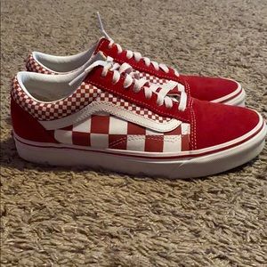 Mix Checker Chili Pepper & White Skate Shoe.